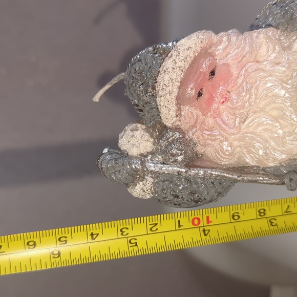 Santa , Tree and Bear Wax Candle Set in Grey, White and Silver - Picture 2 of 11